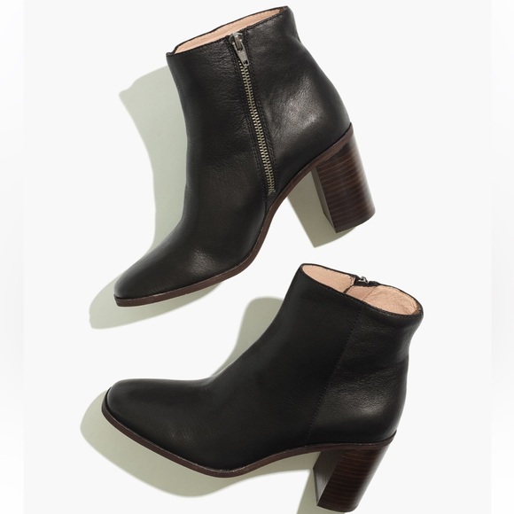 Madewell The Greer Boot in Leather (size: 8) (color: true black) - Picture 1 of 10